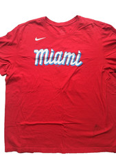 Nike Men's Chisholm Jr. Miami Marlins City Connect Baseball Red T-Shirt Size XXL