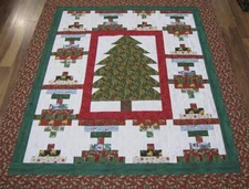 Patchwork Quilt Top "Christmas #15" PIECED~Bed,Lap,Wall,Sofa 56X67" USA Homemade