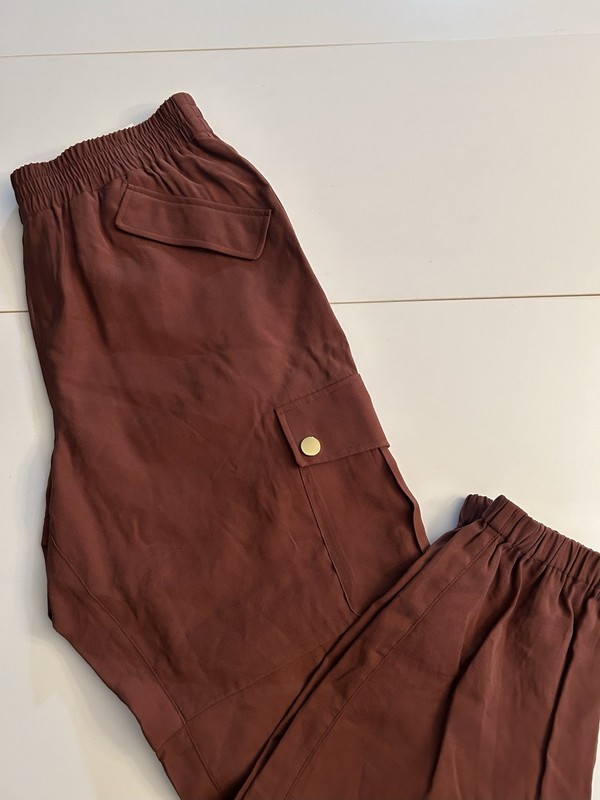 I.N.C. International Concepts High-Rise Cargo Jogger Pants Brown Large Flygirl