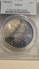 1884-O Morgan Dollar PCGS MS64 Rainbow Toned