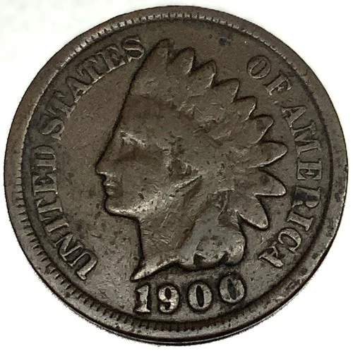 1900 Indian Head Cent Penny Good Condition 1c One Cent US Coin Free Ship - 2420