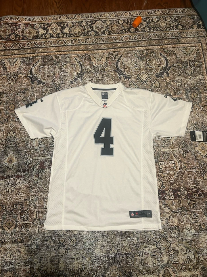 Nuevo Jersey Derrick Carr Blanco y Negro Nuevo con etiquetas Pequeña mancha Foto 2 de 4