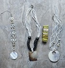 JEWELRY LOT VTG -MOD BEADED NECKLACE SHELL + MOP BRACELET GLASS BEADS BEACH BOHO — photo 4