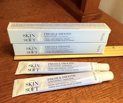 Avon Skin So Soft Fresh and Smooth Facial Hair Removal Cream -lot 2 Tubes NEW