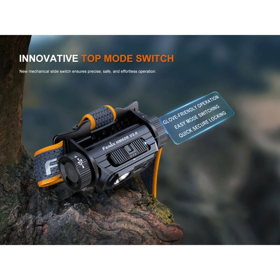 Fenix HM60R V2.0 1600 Lumen LED Stirnlampe - Schwarz - Bild 4 von 4