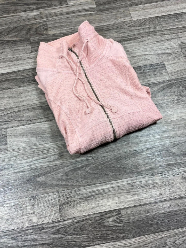 Sudadera MAURICES Capucha Cuello Cordón Corbata Cremallera Completa Rosa Para Mujer Talla Pequeña Foto 4 de 4
