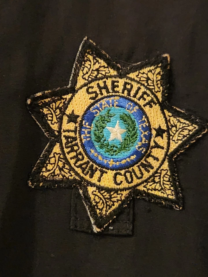 Vtg Tarrant County Texas Sheriff's Dept. Black Patrol Jacket Large Reg Med Read - Image 2 of 4