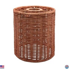 Handwoven Rattan Pendant Light Shade - Boho 5.9x6.7 Inch E26 Lampshade in Brown