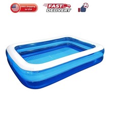 Giant Inflatable Kiddie Pool - Family and Kids Inflatable Rectangular Pool - ...
