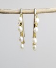 LG White 5mm Freshwater Pearl Earrings on Gold Tone Metal Boomerang Earrings Gif — photo 3