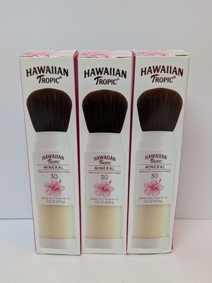 LOT x 3 Hawaiian Tropic Mineral Translucent Sunscreen Powder w/Brush SPF 30 NEW