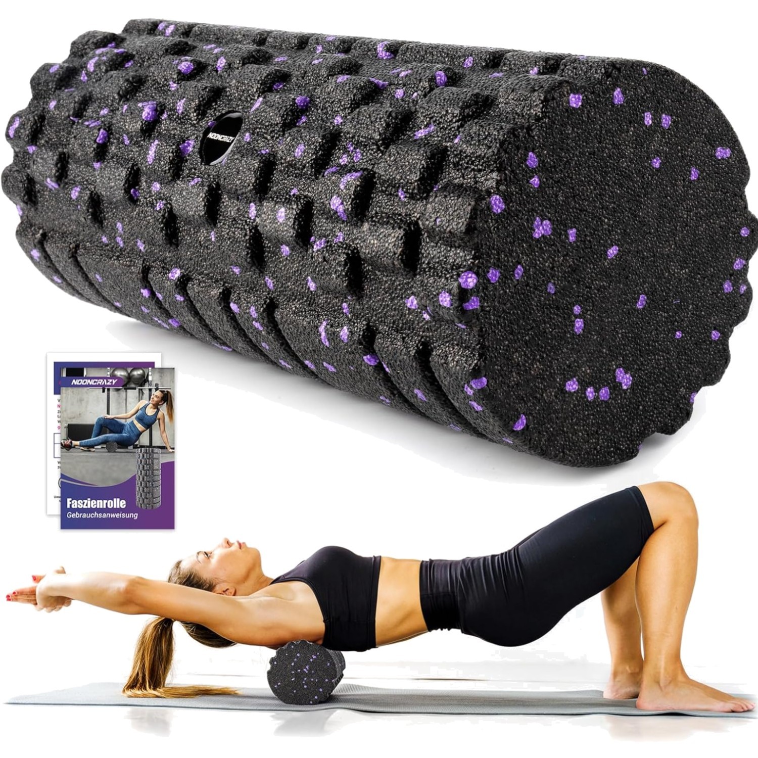 Faszienrolle, Foam Roller, Massage, 33cm, Selbstmassage, Waden, Rücken, Beine