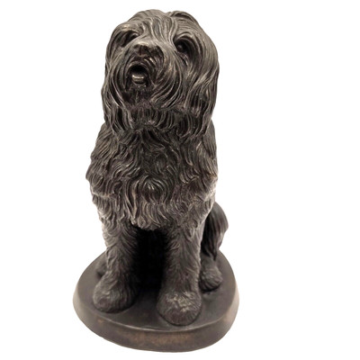 Alter englischer Schäferhund Kaltguss Bronze Stil Figur Ornament 5'' H Vatertag