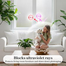 Frosted Glass Window Privacy Film, Bathroom Window Privacy Film for Glass Doo...