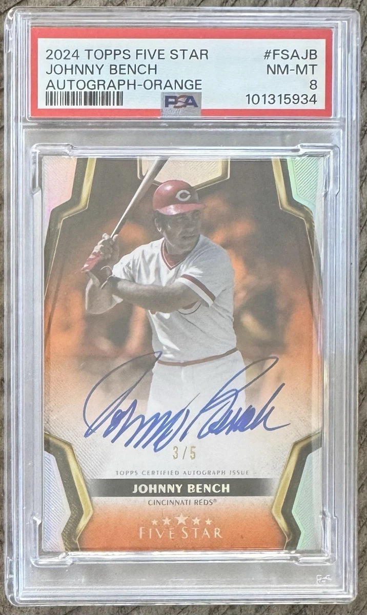 Topps Johnny Bench Autographed Baseball Sports Trading Cards