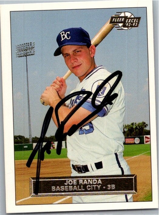 1992 -Joe Randa- Fleer Excel Autograph/Signed/Auto Baseball Card #177 Royals