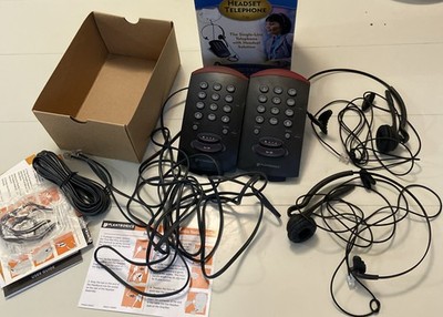 Plantronics T10 Corded Single Line Hands-Free Headset Telephone System 2 Units B
