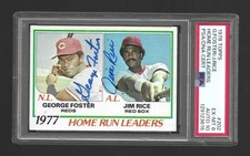 1978 Topps George Foster Jim Rice Home Run Leaders #202 Signed Auto PSA 6 10