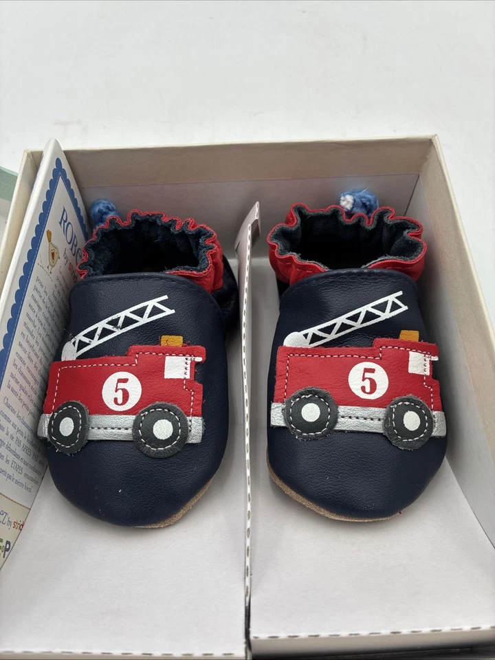Robeez Bebé Niño Camión de Bomberos Bomberos Suela Suave Zapatos Talla 0-6 Meses Foto 2 de 4