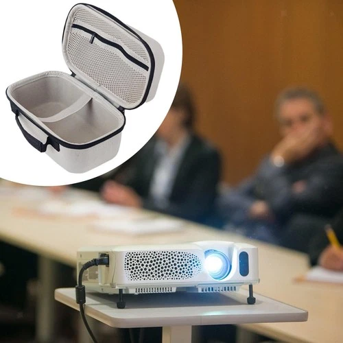 EVA Projector Carrying Case Travel Bag Prevent Scratch Shakeproof Mesh Pocket