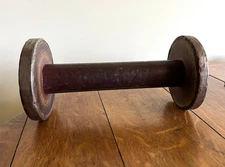 Vintage Large Wood & Metal Spool Bobbin Industrial Textile Sewing - 11"