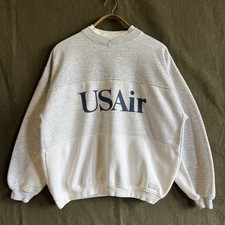 Vintage USAir Airlines Aviation Airplanes Crewneck Sweatshirt Sz XL
