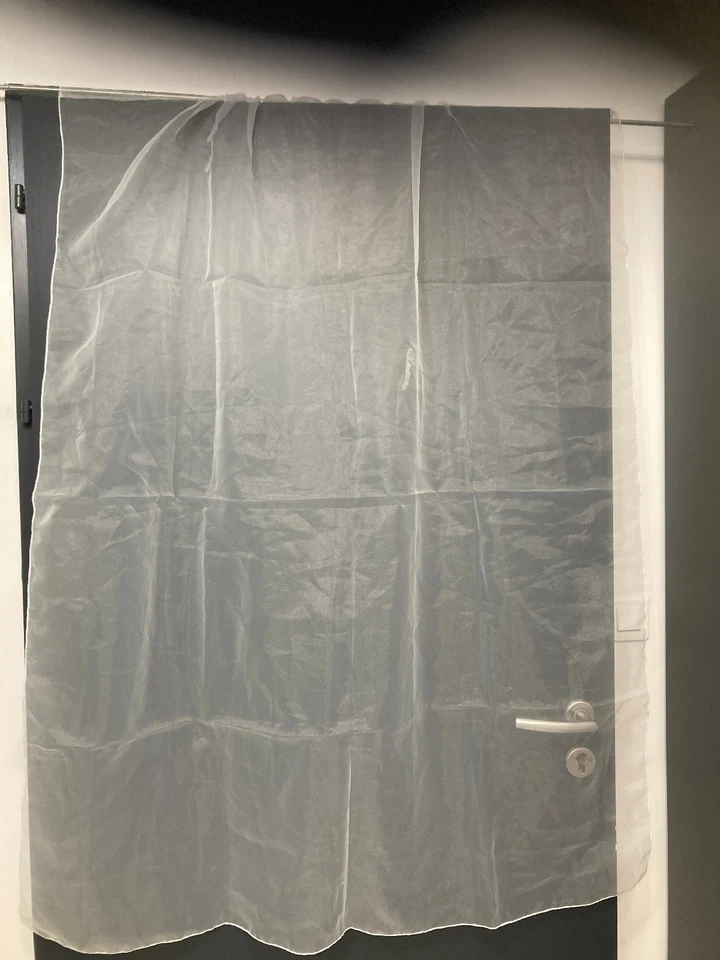 rideau voilage tergal blanc pour fenêtre 110x135cm ourlet passe tringle - Photo 1/1