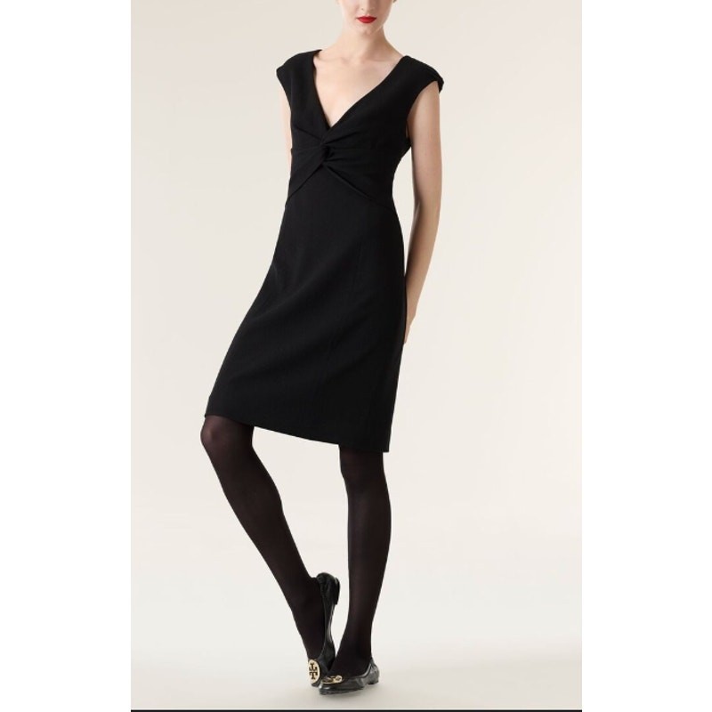 TORY BURCH 'Patrice' 100% Wool Crepe DRESS SIZE 2 BLACK