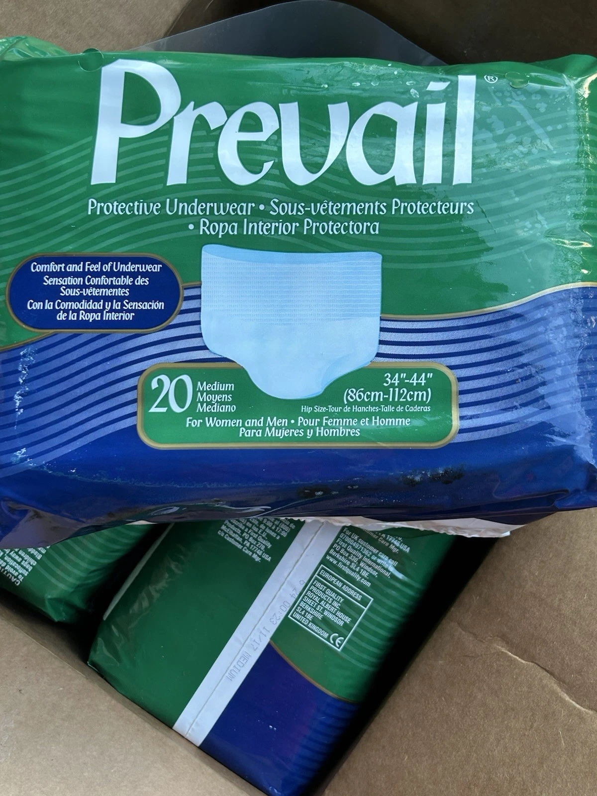 Prevail Protective Underwear/Diapers Medium - Case - Total 80 Count - Discrete!