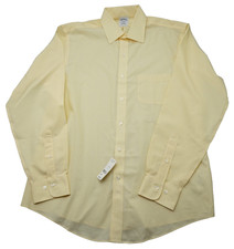 Brooks Brothers Shirt Mens 16 34/35 LS Yellow Solid Regent Fit 84