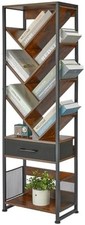 10 Tier Tree Bookcase Retro Floor Standing, Bookshelf with Drawer
