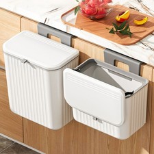 Wall Mounted Waste Bin Kitchen Cupboard Cabinet Door Hanging Trash Can with Lid
