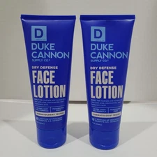 2 Pack Duke Cannon Dry Defense Fragrance-Free Face Lotion, 3 oz ea