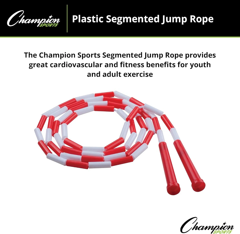 Cuerdas de salto segmentadas de plástico Champion Sports - longitudes de 7 a 16 pies - divertidas, duraderas Foto 3 de 4