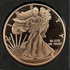 1 oz .999 Fine Copper Walking Liberty Round | American Flag Eagle Bullion Round