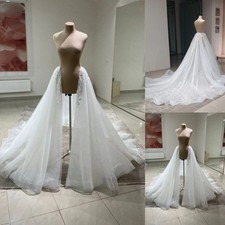 Soft Tulle Removable Train Detachable Skirt Wedding Boho Dress Bridal Overskirt