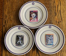 MLB Chicago Cubs Stadium Club 9.0" Platos de almuerzo RARO JUEGO DE 3 Syracuse China EC
