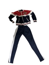 ARGONAUT Men  s Bee Embroidered White/ Red/Blue Track Suit Size Large