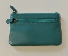 Women's Genuine Leather Coin Purse & Credit Card Wallet with Key Chain Holder