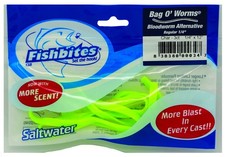 Bloodworm Fishing Bait  Longer Lasting, 1/4" Wide, Chartreuse Color