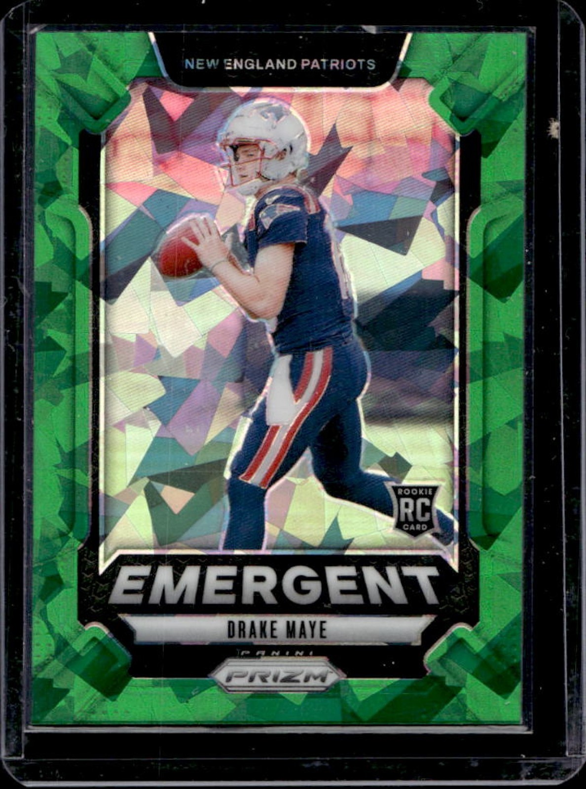 2024 Prizm Drake Maye Emergent RC Green Ice Rookie #4 Patriots