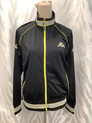 KAPPA Women s Black/Yellow Full Zip Long Sleeve Jacket Size XL