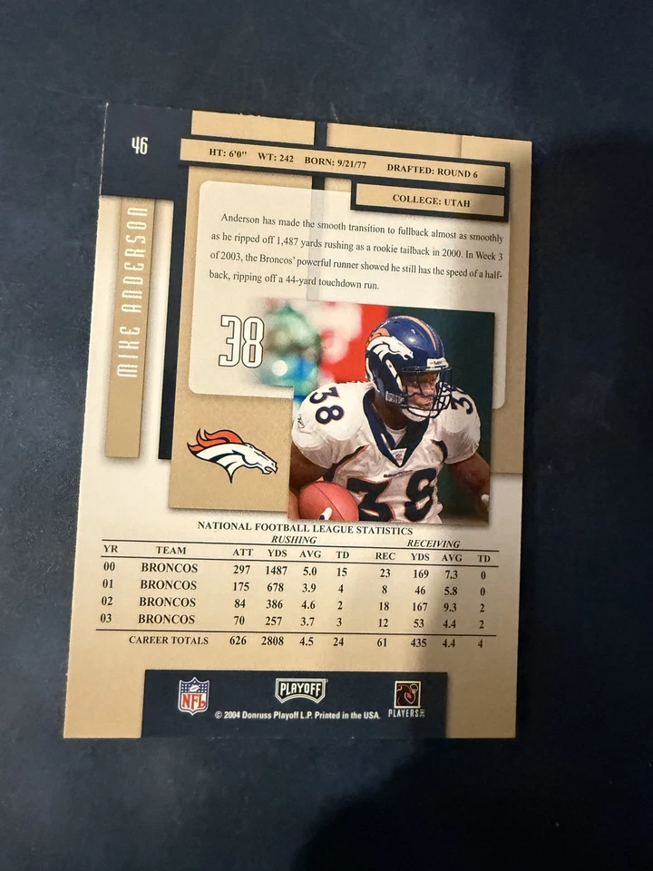 Mike Anderson Playoff Prestige - Image 2 of 2