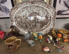 Vintage Thanksgiving tabletop Group Johnson brothers his majesty 20” Platter