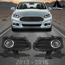 For 2013-2016 Ford Fusion Oem Bumper Style Fog Lights Wiring Kit Clear Lens Pair