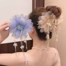 Peony Flower Tassel Butterfly Hair Clip Hair Accessories Sequins Hair Claw  '