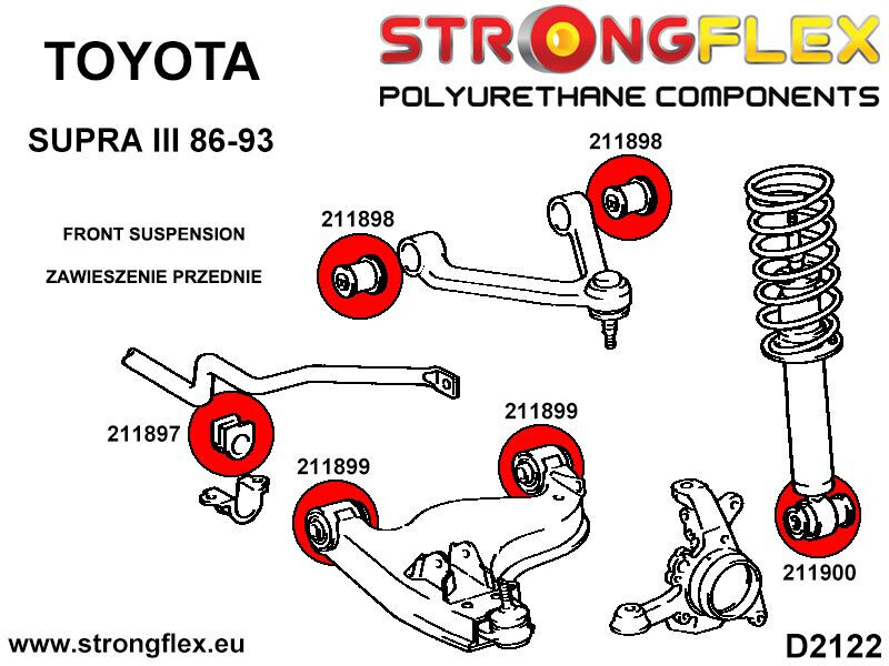 PU Front / Rear Sway Bar Bushing 211897B fits TOYOTA Supra 86-93
