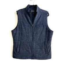 Nordstrom Mens Puffer Vest Medium Zip Up Tech Smart Trim Fit Wool Blend Casual