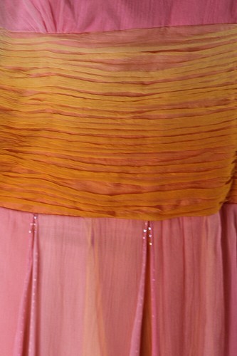 Laundry By Shelli Segal Pink Multi One-Shoulder Chiffon Dress 12 - Picture 3 of 3