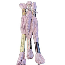 3 Stränge MEZ Stickgarn Sticktwist 25 in pastell lila